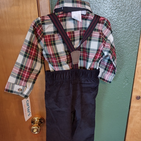 Baby Boy Suit: Dress Shirt, Suspenders, Bow tie - Picture 3 of 3
